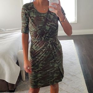WOMEN'S GIANNI BINI CAMOUFLAGE ARMY PRINT COTTON DRESS SIZE S